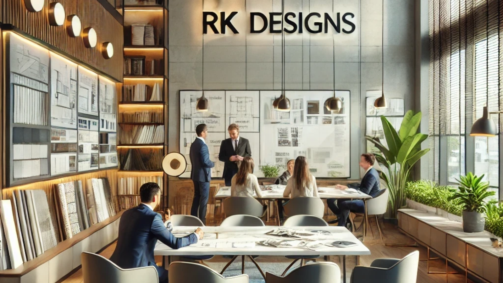 A professional and inviting interior design firm office for RK Designs.